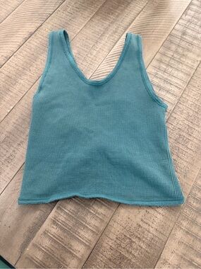 Urban Outfitters Reversible Teal Ribbed Crop